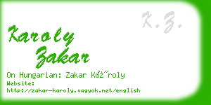 karoly zakar business card